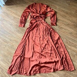 Elegant Rust Maxi Dress